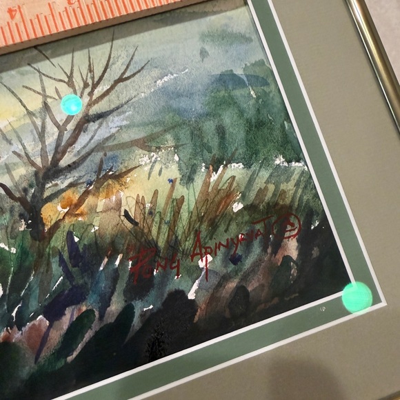 Original Signed Framed Landscape Watercolor Painting - Picture 6 of 12